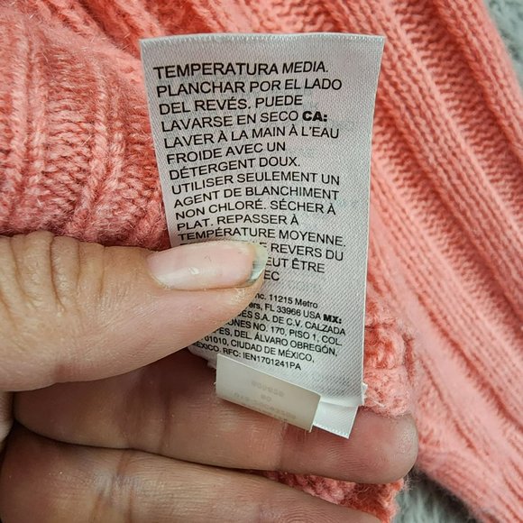 Chico's Sweater Womens Large Orange Cashmere Long Sleeve Turtle Neck Pullover - Picture 4 of 10